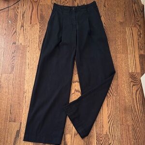 Anthropologie Black Wide-Leg High Waisted Trousers Size 0